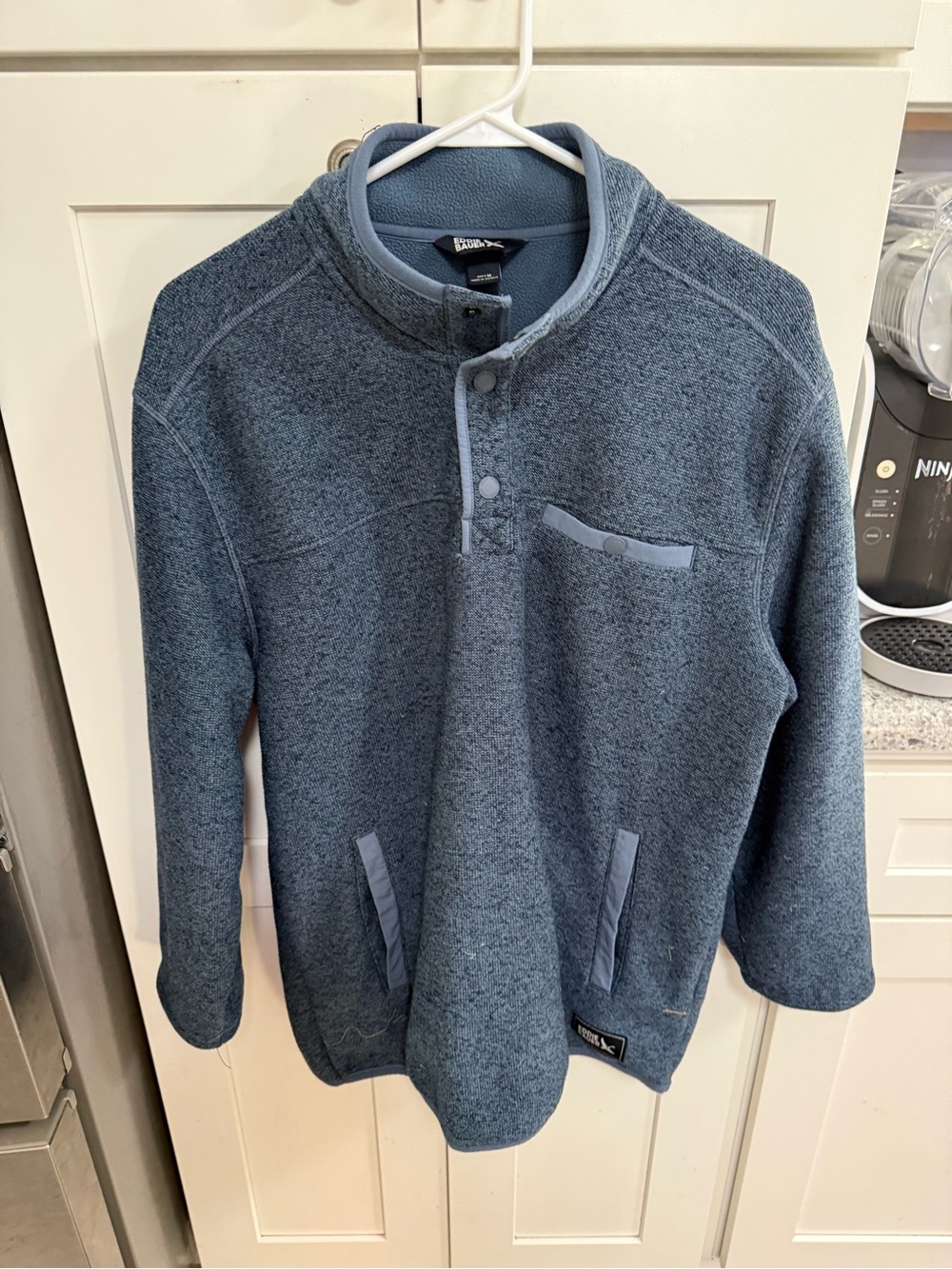 Eddie Bauer Men's Heather Slate Blue Half-Zip Fleece Pullover